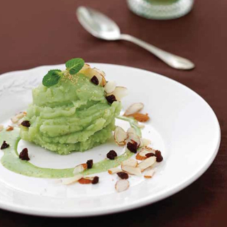 시금치 우유 소스와 그린매쉬드포테이토