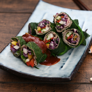 소안심 야채 호박잎쌈